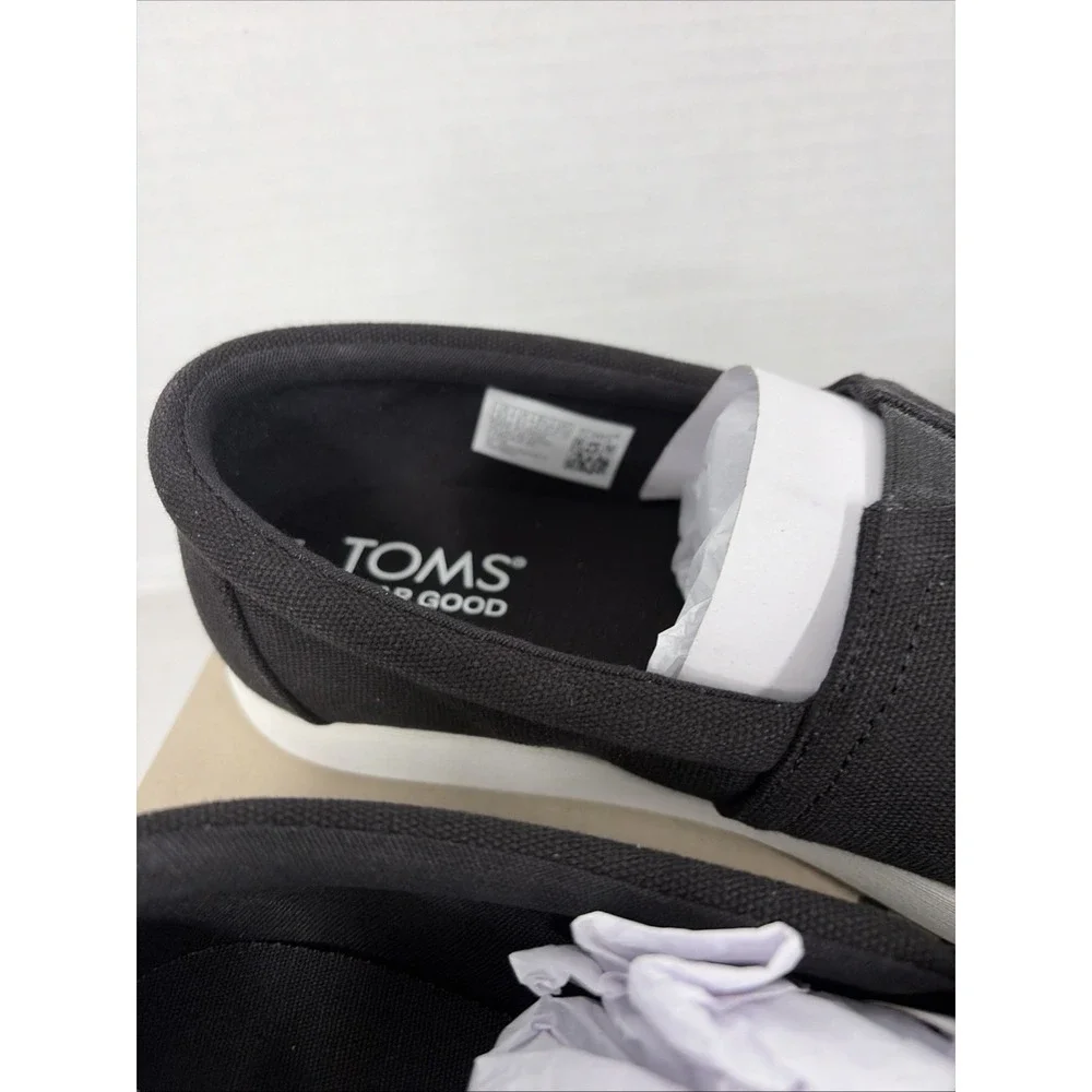 TOMS Men's Alp Fwd Black Recycled Cotton Canvas Size Men's black US 9.5 NIB NEW